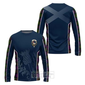 Tartan Vibes Clothing Coull Tartan Long Sleeve T-Shirt with Family Crest and Scottish Thistle Vibes Sport Style