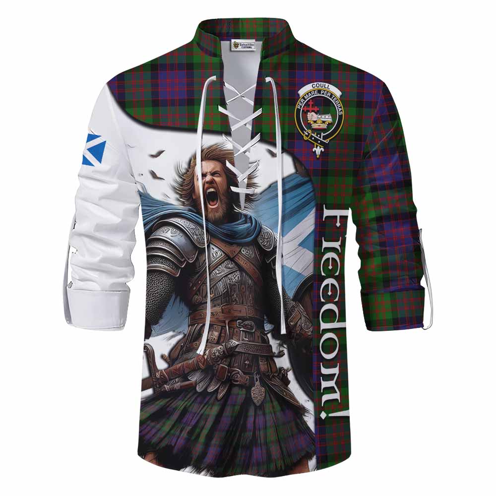 Tartan Vibes Clothing Coull Crest Tartan Ghillie Kilt Shirt Inspired by the Freedom of Scottish Warrior