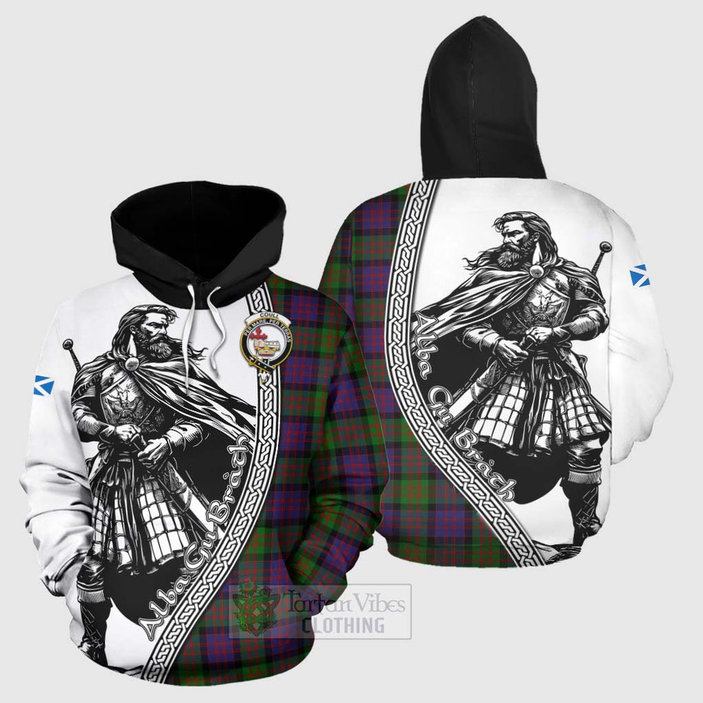 Coull Tartan Clan Crest Hoodie with Highlander Warrior Celtic Style Zip Hoodie - Tartan Vibes Clothing