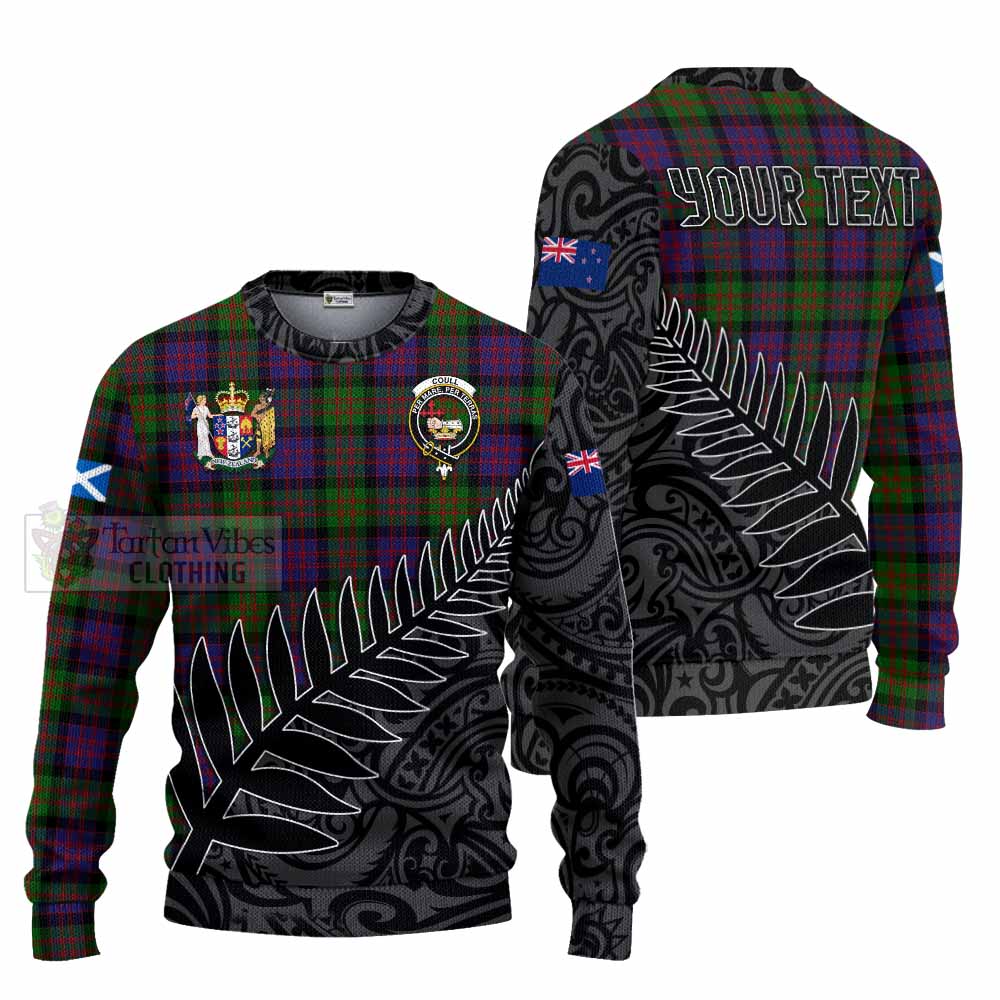 Coull Crest Tartan Knitted Sweater with New Zealand Silver Fern Half Style Unisex - Tartan Vibes Clothing