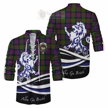 Coull Tartan Ghillie Kilt Shirt with Alba Gu Brath Regal Lion Emblem Men - Tartan Vibes Clothing