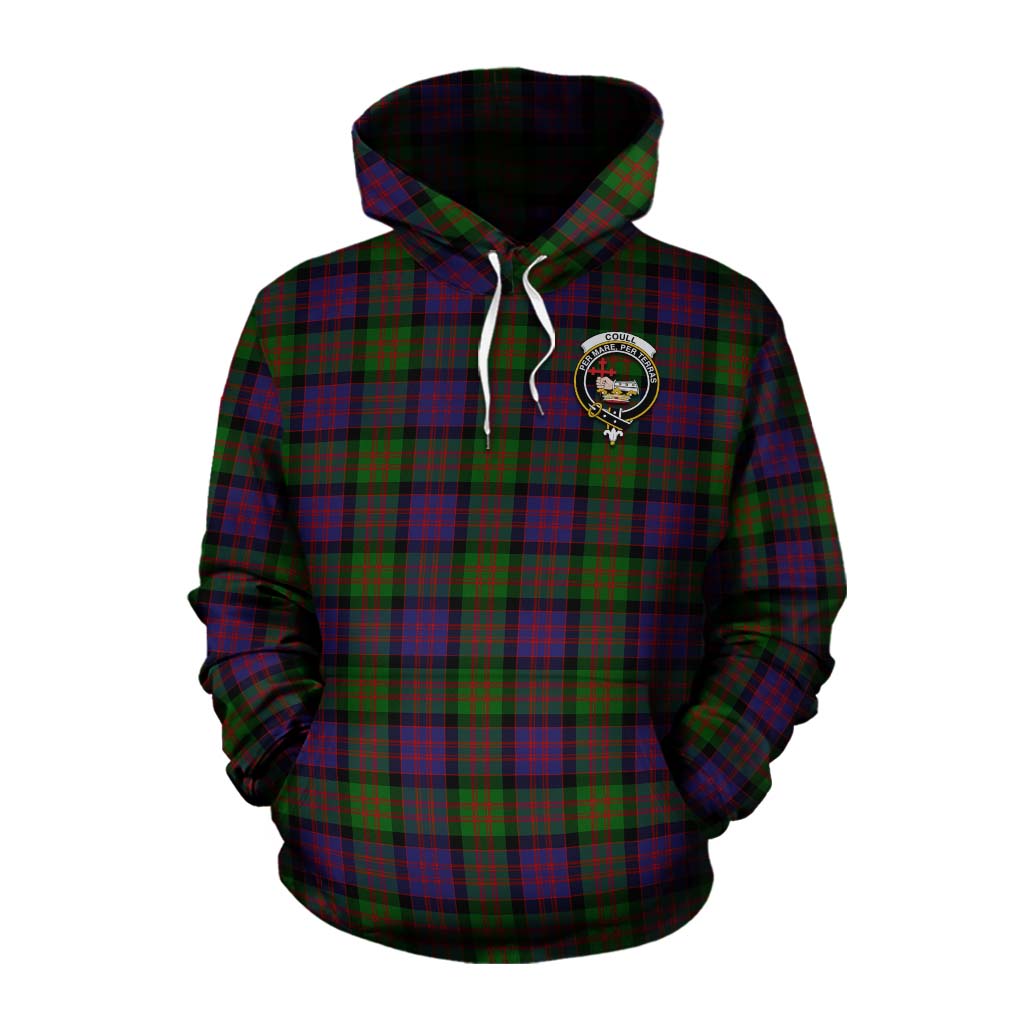 Coull Tartan Cotton Hoodie with Family Crest Celtic Skull Style Pullover Hoodie XS - Tartan Vibes Clothing