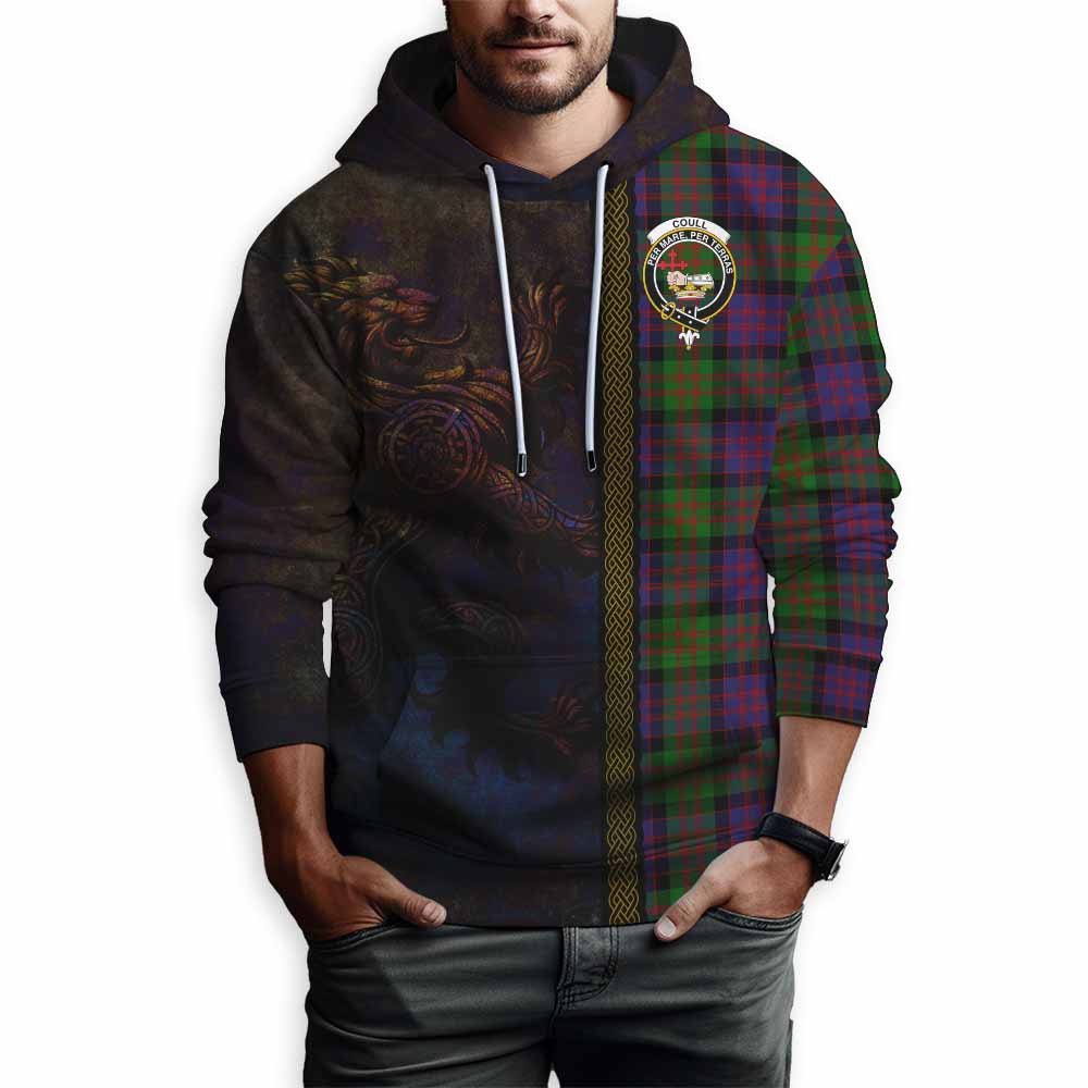 Coull Tartan Family Crest Hoodie Alba Gu Brath Be Brave Lion Ancient Style Pullover Hoodie - Tartan Vibes Clothing