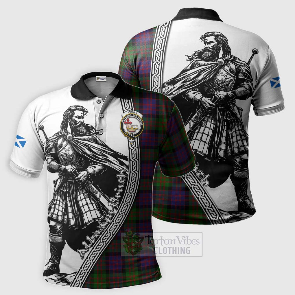Coull Tartan Clan Crest Polo Shirt with Highlander Warrior Celtic Style Kid - Tartan Vibes Clothing
