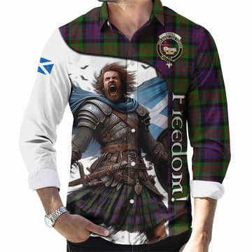Tartan Vibes Clothing Coull Crest Tartan Long Sleeve Button Shirt Inspired by the Freedom of Scottish Warrior