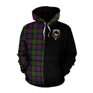 Coull Tartan Cotton Hoodie with Family Crest and Half Of Me Style Pullover Hoodie XS - Tartan Vibes Clothing
