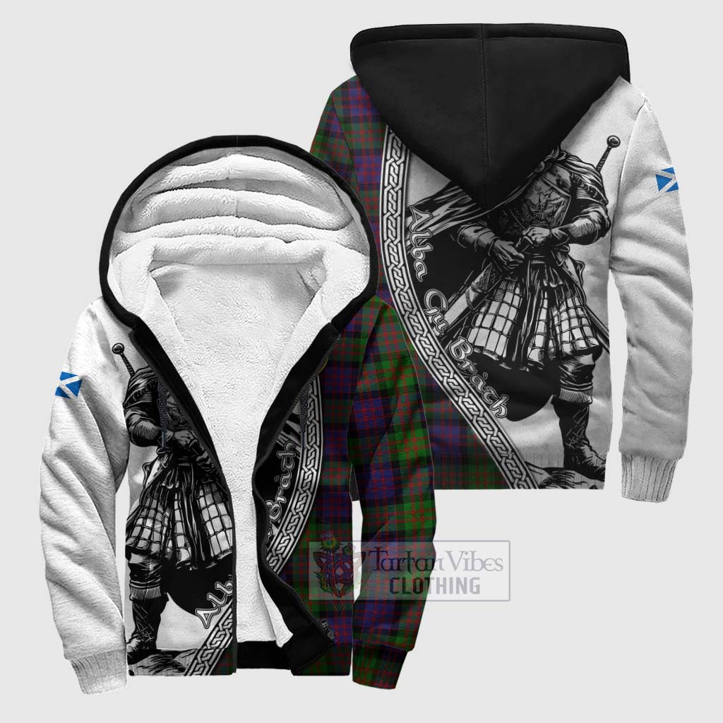 Coull Tartan Clan Crest Sherpa Hoodie with Highlander Warrior Celtic Style Unisex S - Tartan Vibes Clothing
