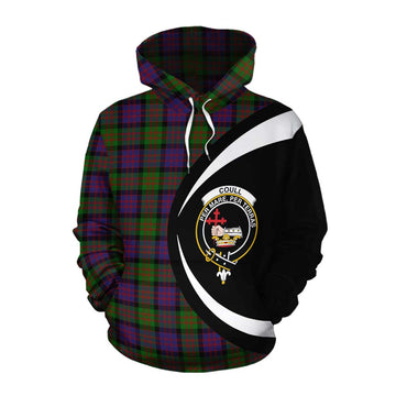 Coull Tartan Cotton Hoodie with Family Crest Circle Style Pullover Hoodie XS - Tartan Vibes Clothing
