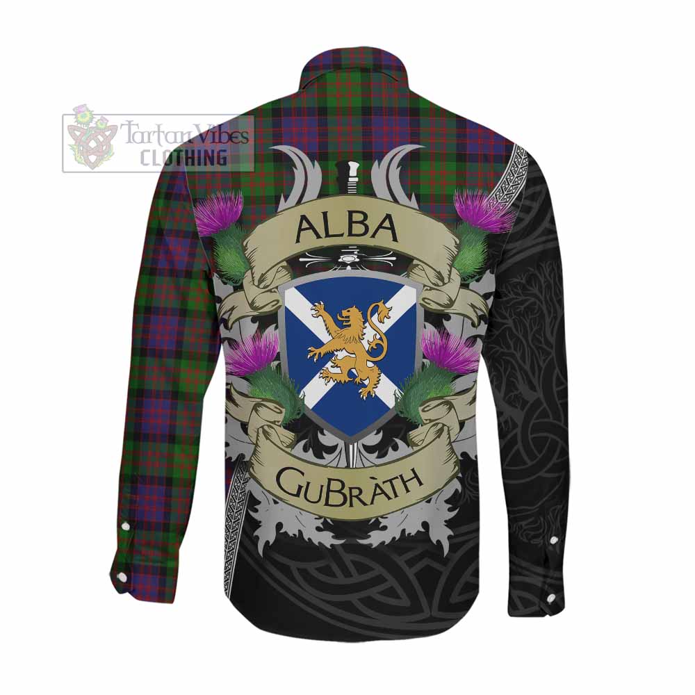 Coull Tartan Family Crest Long Sleeve Button Shirt Lion Rampant Royal Thistle Shield Celtic Inspired Men's Shirt - Tartan Vibes Clothing