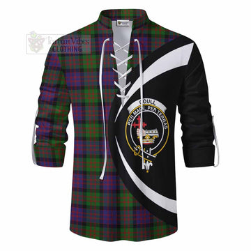Coull Tartan Ghillie Kilt Shirt with Family Crest Circle Style - Tartan Vibes Clothing