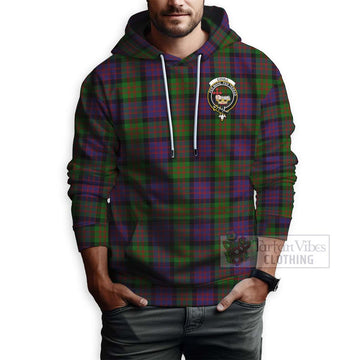 Coull Tartan Hoodie with Family Crest and Bearded Skull Holding Bottles of Whiskey - Tartan Vibes Clothing