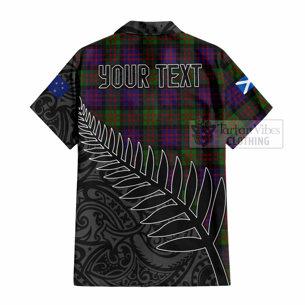 Coull Crest Tartan Hawaiian Shirt with New Zealand Silver Fern Half Style - Tartan Vibes Clothing