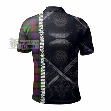 Coull Tartan Polo Shirt with Family Crest Cross Sword Thistle Celtic Vibes - Tartan Vibes Clothing