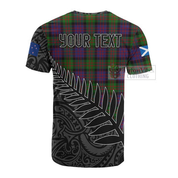 Tartan Vibes Clothing Coull Crest Tartan Cotton T-shirt with New Zealand Silver Fern Half Style