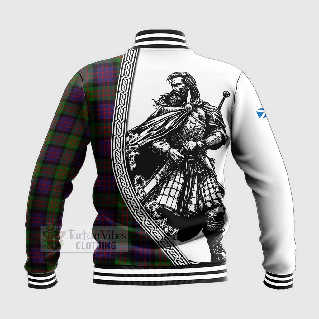 Coull Tartan Clan Crest Baseball Jacket with Highlander Warrior Celtic Style - Tartan Vibes Clothing