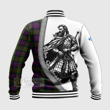 Coull Tartan Clan Crest Baseball Jacket with Highlander Warrior Celtic Style - Tartan Vibes Clothing