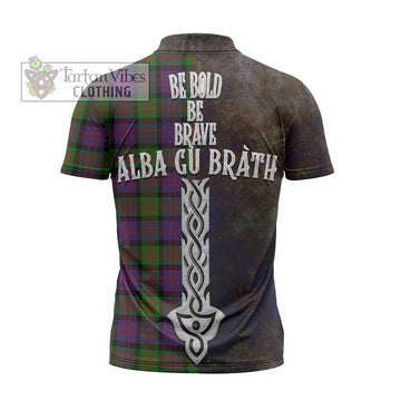 Coull Tartan Family Crest Zipper Polo Shirt Alba Gu Brath Be Brave Lion Ancient Style - Tartan Vibes Clothing