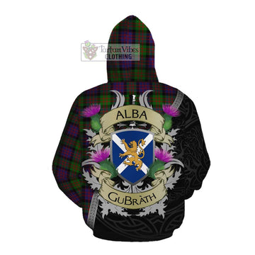 Coull Tartan Family Crest Cotton Hoodie Lion Rampant Royal Thistle Shield Celtic Inspired Pullover Hoodie - Tartan Vibes Clothing
