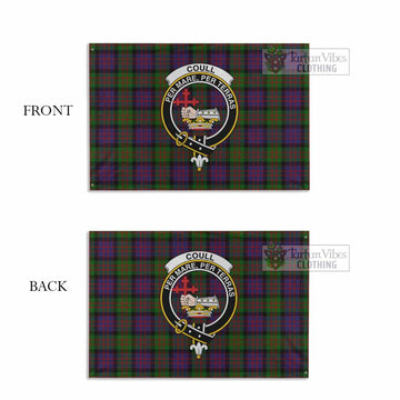 Tartan Vibes Clothing Coull Tartan House Flag with Family Crest