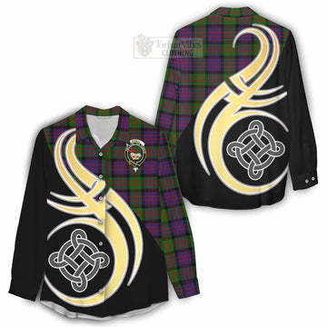 Coull Tartan Women's Casual Shirt with Family Crest and Celtic Symbol Style - Tartan Vibes Clothing