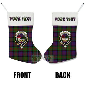 Coull Tartan Family Crest Christmas Stocking with Personalized Text - Tartan Vibes Clothing