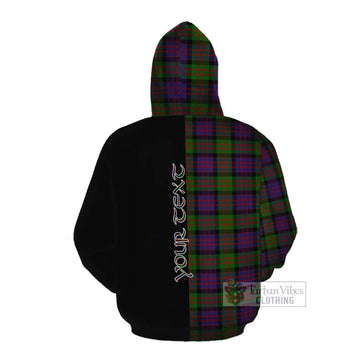 Coull Tartan Cotton Hoodie with Family Crest and Half Of Me Style Pullover Hoodie - Tartan Vibes Clothing