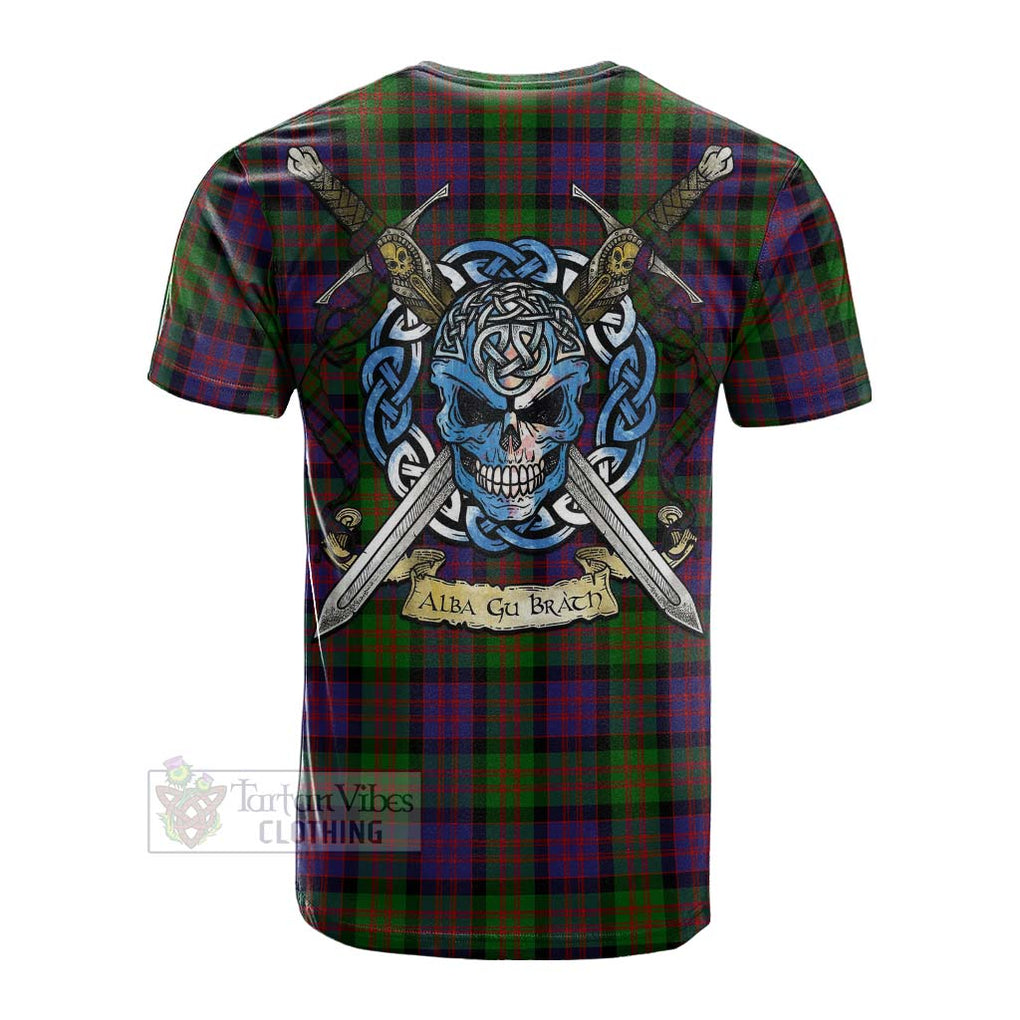 Coull Tartan Cotton T-shirt with Family Crest Celtic Skull Style Men's Shirt - Tartan Vibes Clothing