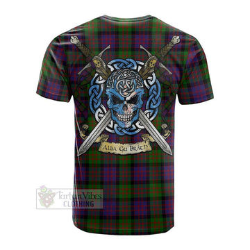 Coull Tartan Cotton T-shirt with Family Crest Celtic Skull Style Men's Shirt - Tartan Vibes Clothing