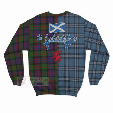Coull Tartan Sweatshirt Happy St. Andrew's Day Half Tartan Style - Tartan Vibes Clothing
