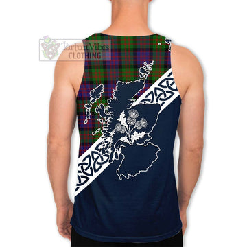 Coull Tartan Men's Tank Top Featuring Thistle and Scotland Map - Tartan Vibes Clothing