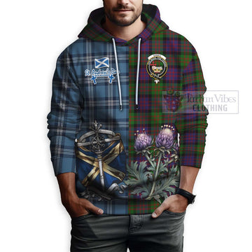 Coull Tartan Hoodie Happy St. Andrew's Day Half Tartan Style - Tartan Vibes Clothing