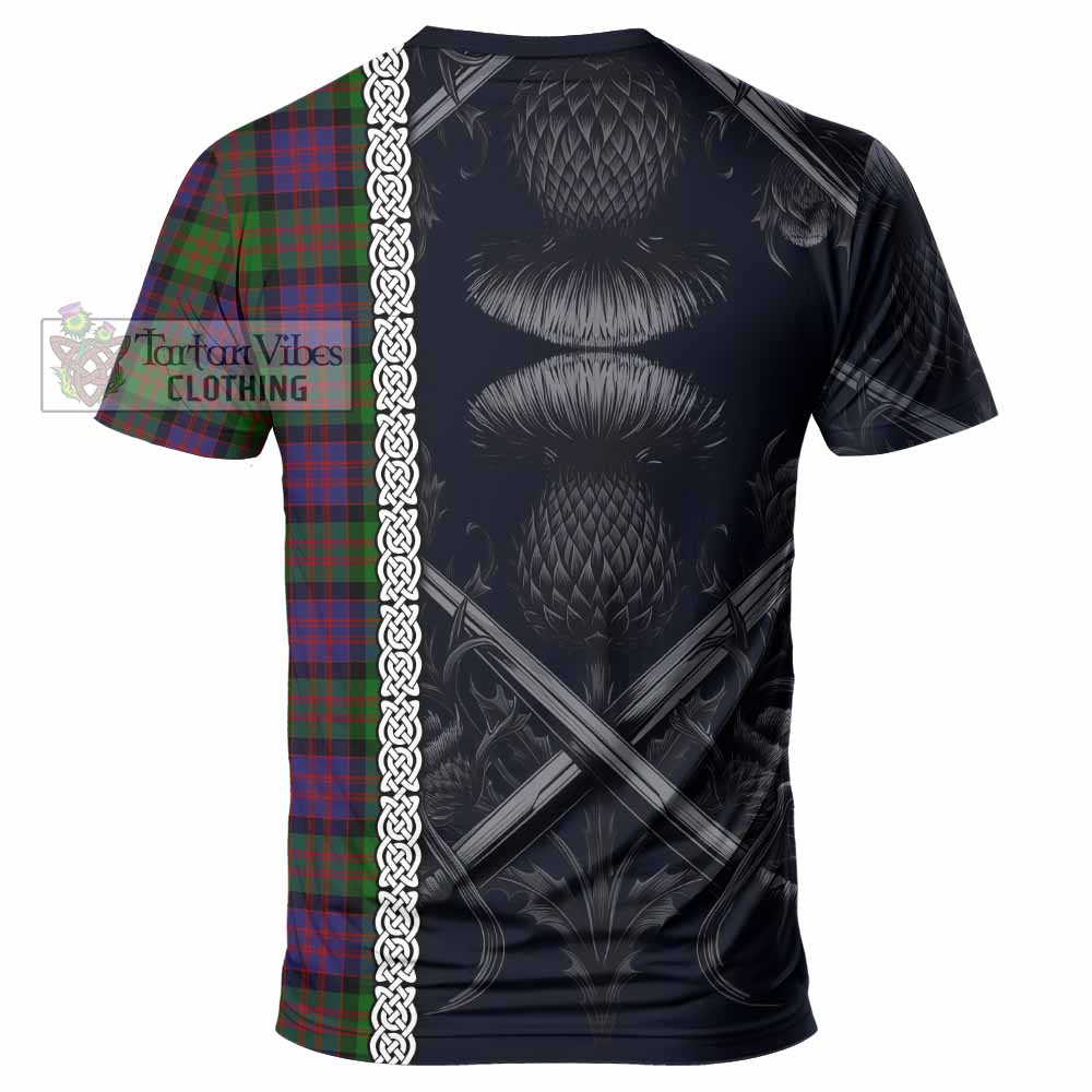 Coull Tartan T-Shirt with Family Crest Cross Sword Thistle Celtic Vibes - Tartan Vibes Clothing