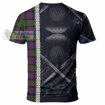 Coull Tartan T-Shirt with Family Crest Cross Sword Thistle Celtic Vibes - Tartan Vibes Clothing