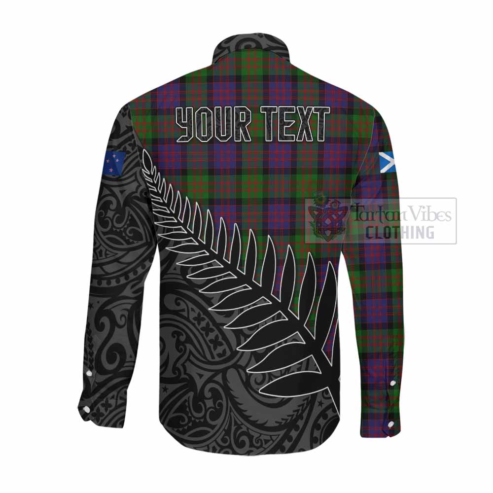 Coull Crest Tartan Long Sleeve Button Shirt with New Zealand Silver Fern Half Style Men's Shirt - Tartan Vibes Clothing