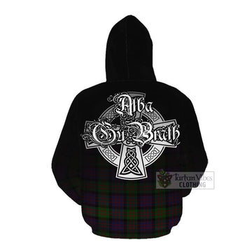 Tartan Vibes Clothing Coull Tartan Cotton Hoodie Featuring Alba Gu Brath Family Crest Celtic Inspired