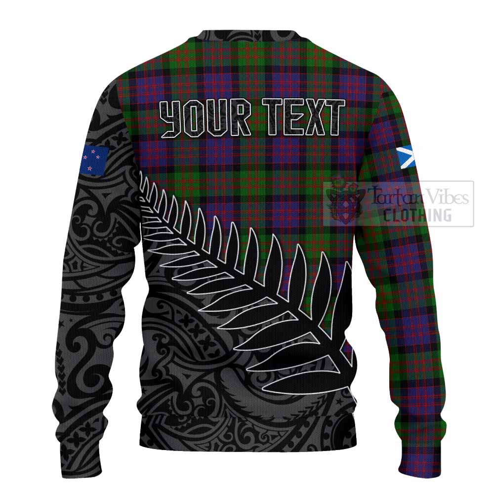 Coull Crest Tartan Knitted Sweater with New Zealand Silver Fern Half Style - Tartan Vibes Clothing