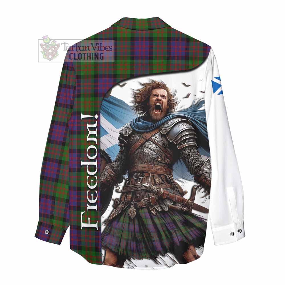 Tartan Vibes Clothing Coull Crest Tartan Women's Casual Shirt Inspired by the Freedom of Scottish Warrior