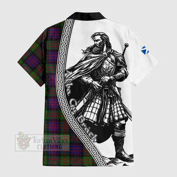 Coull Tartan Clan Crest Hawaiian Shirt with Highlander Warrior Celtic Style - Tartan Vibes Clothing