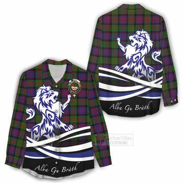 Coull Tartan Women's Casual Shirt with Alba Gu Brath Regal Lion Emblem - Tartan Vibes Clothing