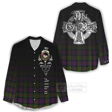 Coull Tartan Women's Casual Shirt Featuring Alba Gu Brath Family Crest Celtic Inspired - Tartan Vibes Clothing