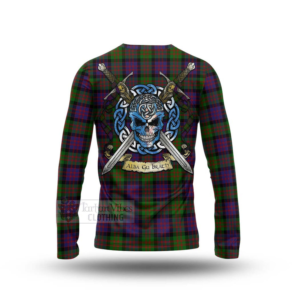 Coull Tartan Long Sleeve T-Shirt with Family Crest Celtic Skull Style - Tartan Vibes Clothing