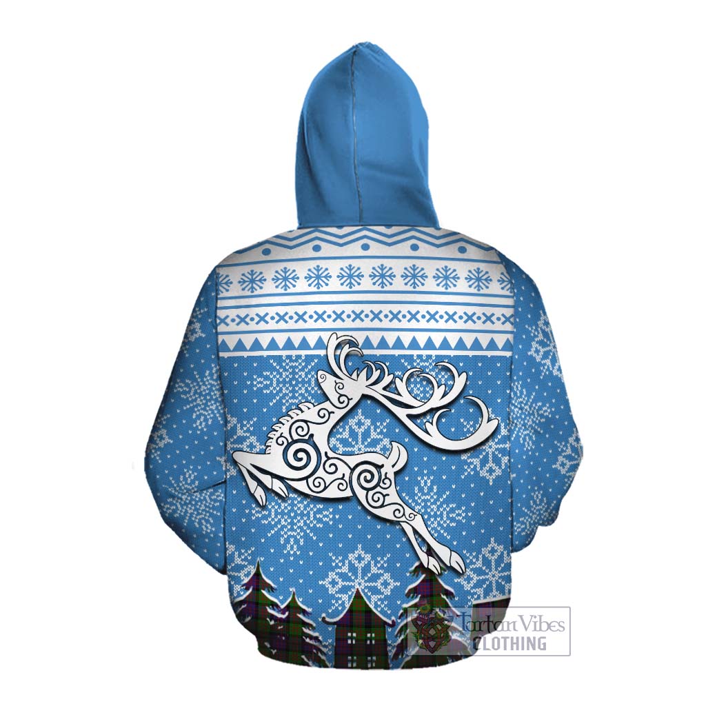 Coull Clan Christmas Cotton Hoodie Celtic Reindeer Style Pullover Hoodie - Tartan Vibes Clothing