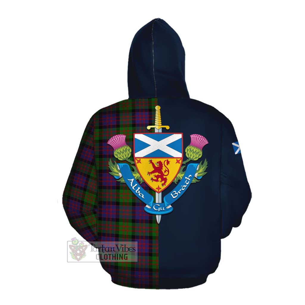 Coull Tartan Cotton Hoodie Alba with Scottish Lion Royal Arm Half Style Pullover Hoodie - Tartan Vibes Clothing