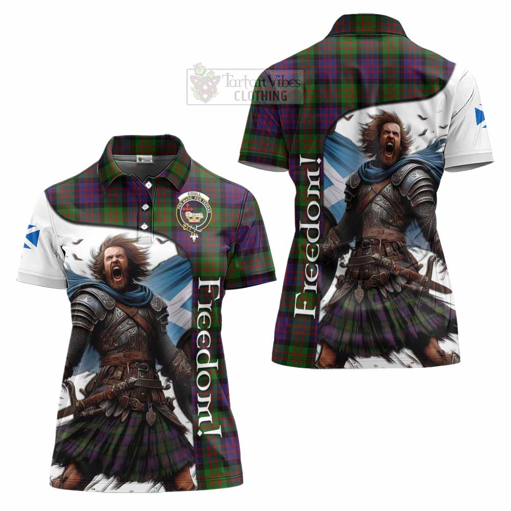 Tartan Vibes Clothing Coull Crest Tartan Women's Polo Shirt Inspired by the Freedom of Scottish Warrior