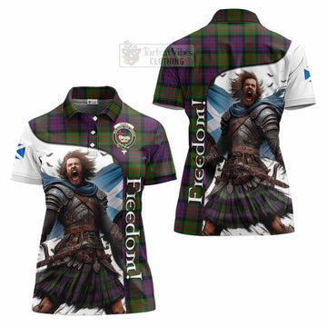 Tartan Vibes Clothing Coull Crest Tartan Women's Polo Shirt Inspired by the Freedom of Scottish Warrior