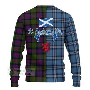 Coull Tartan Knitted Sweater Happy St. Andrew's Day Half Tartan Style - Tartan Vibes Clothing