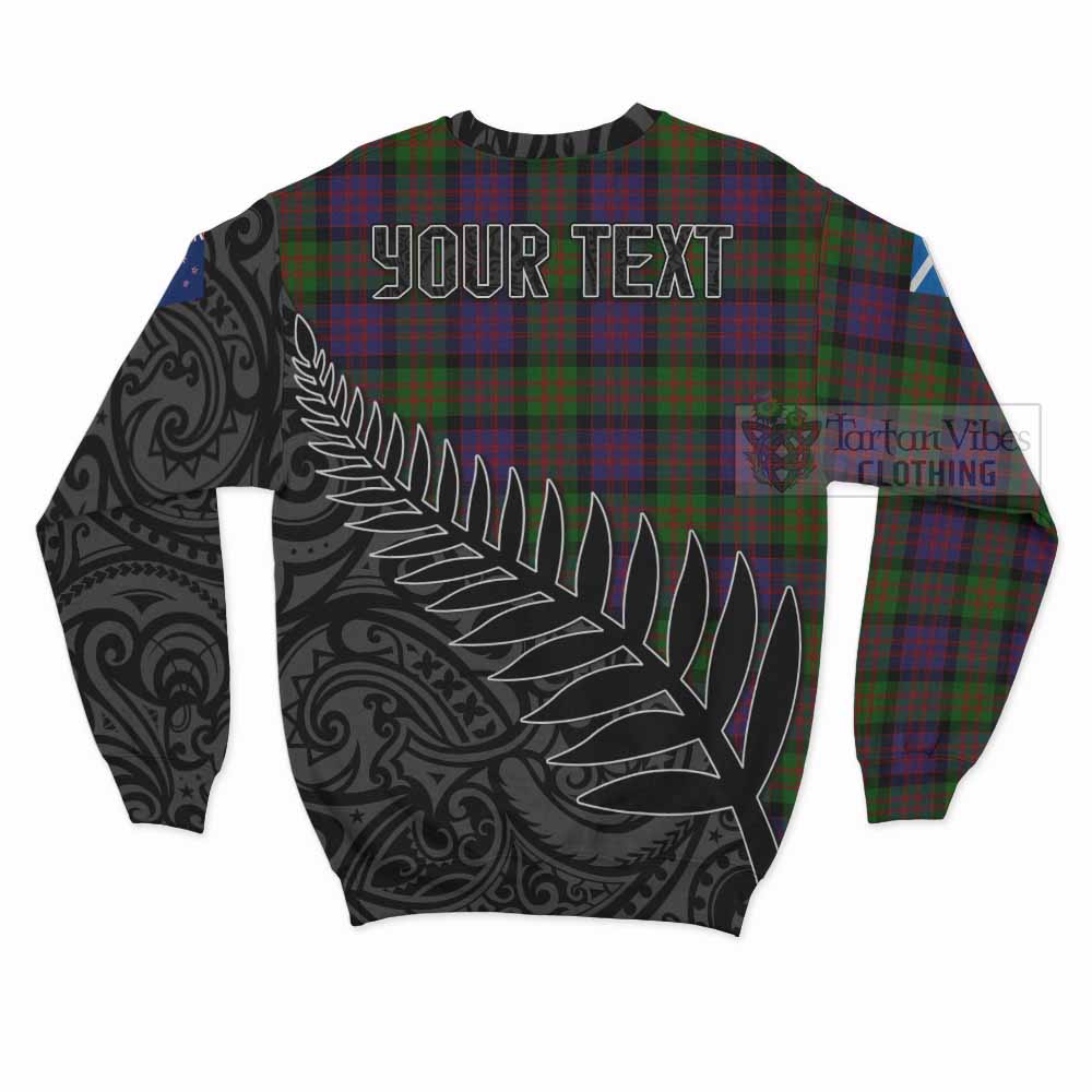Coull Crest Tartan Sweatshirt with New Zealand Silver Fern Half Style - Tartan Vibes Clothing