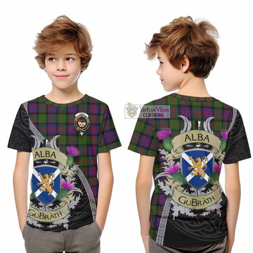 Coull Tartan Family Crest Kid T-Shirt Lion Rampant Royal Thistle Shield Celtic Inspired - Tartan Vibes Clothing