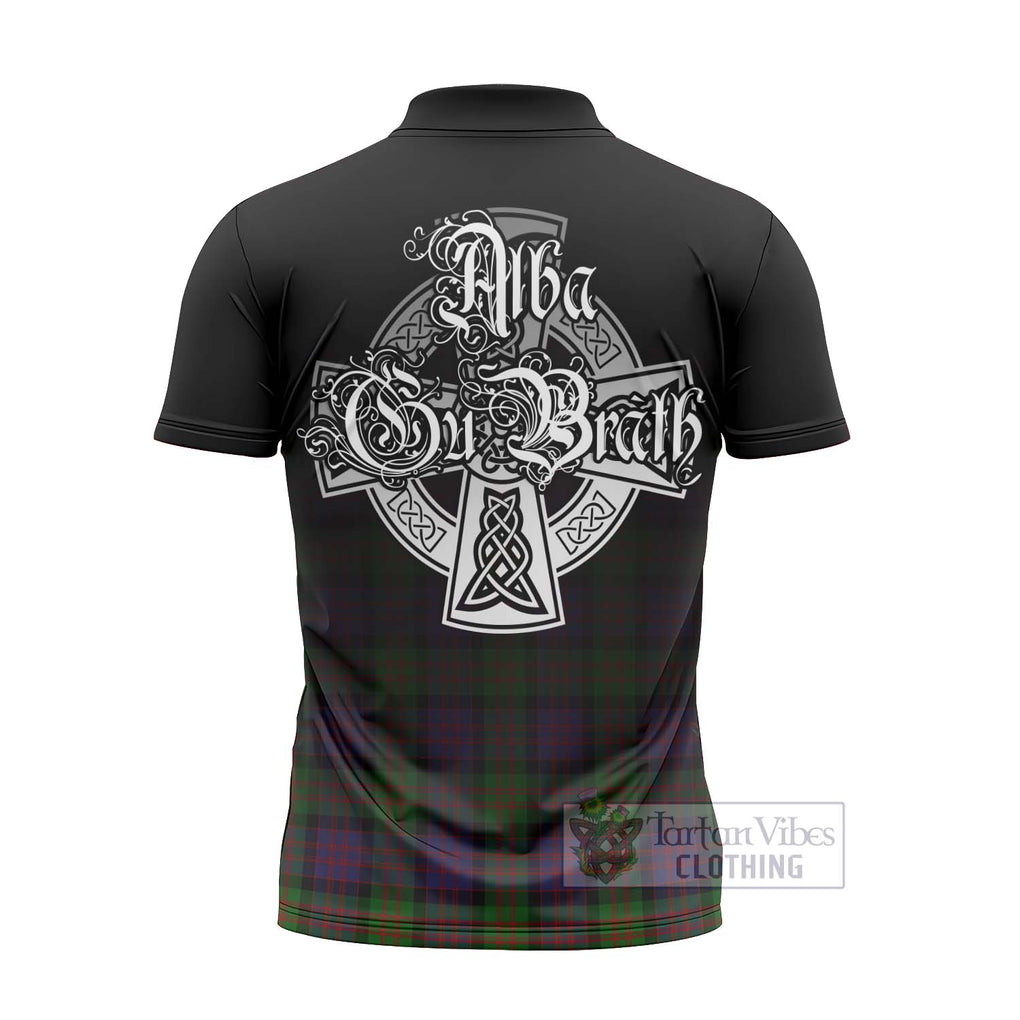 Coull Tartan Zipper Polo Shirt Featuring Alba Gu Brath Family Crest Celtic Inspired - Tartan Vibes Clothing