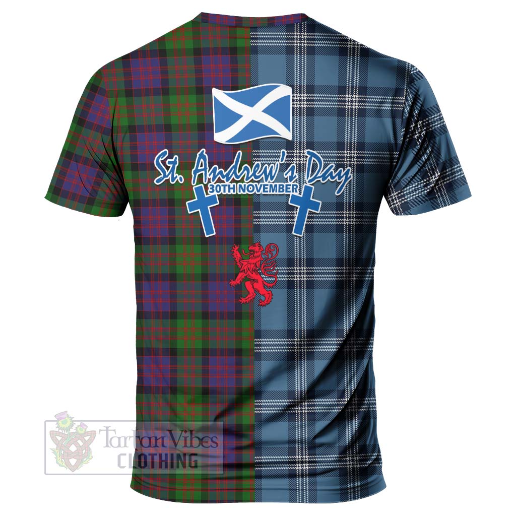 Coull Tartan T-Shirt Happy St. Andrew's Day Half Tartan Style - Tartan Vibes Clothing